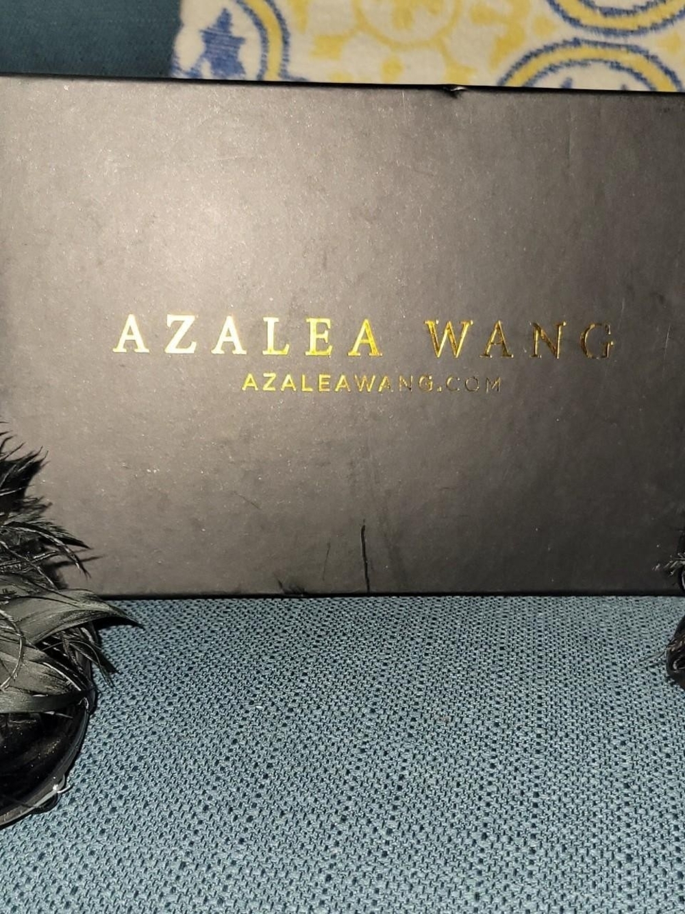 Azalea Wang Black Feather Embellished Heels